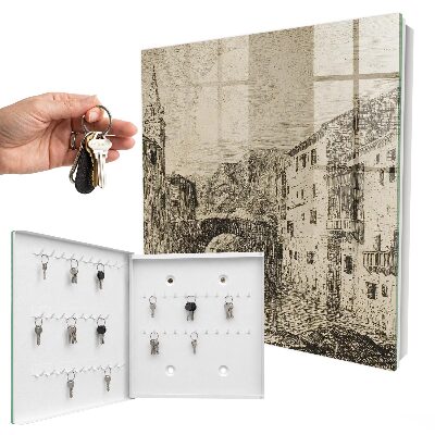 Caja para llaves con diseño de estilo antiguo