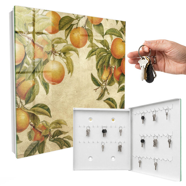 Caja para llaves diseño de naranjas y naturaleza