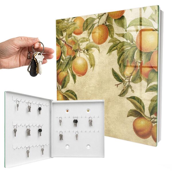 Caja para llaves diseño de naranjas y naturaleza