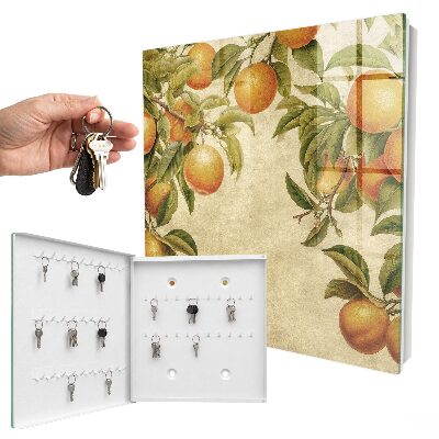 Caja para llaves diseño de naranjas y naturaleza