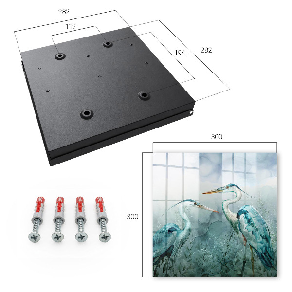 Caja para llaves con diseño de garzas en acuarela