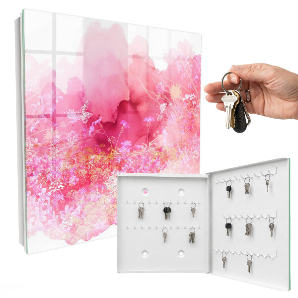Armario para llaves con diseño de paisaje floral