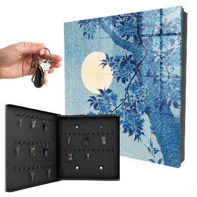 Caja para llaves diseño de noche iluminada por la luna