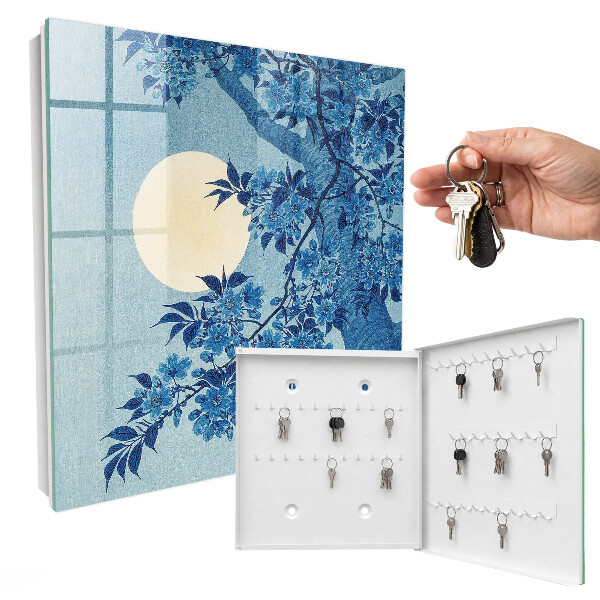 Caja para llaves diseño de noche iluminada por la luna