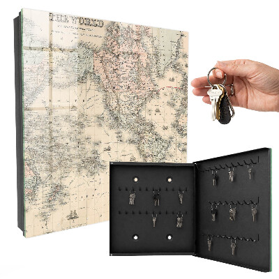 Armario para llaves con diseño de mapa del mundo