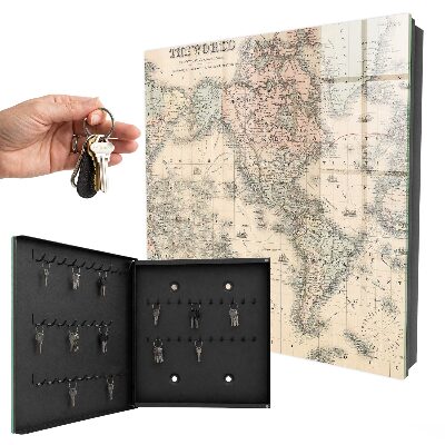 Armario para llaves con diseño de mapa del mundo