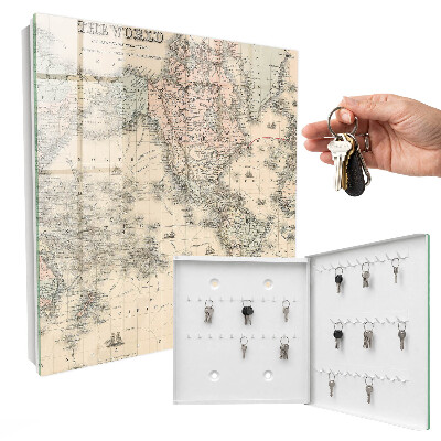 Armario para llaves con diseño de mapa del mundo