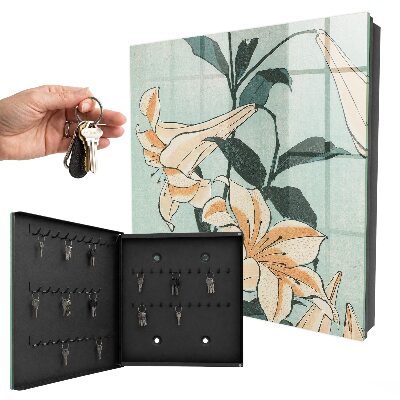 Caja para llaves diseño de lirios delicados