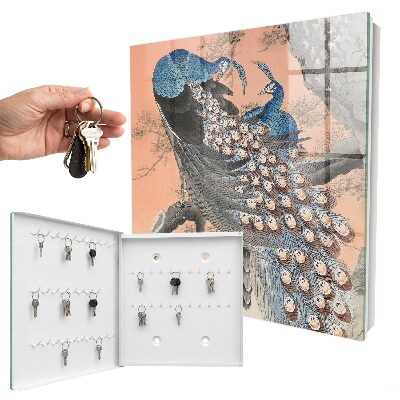 Armario para llaves con diseño de pavo real