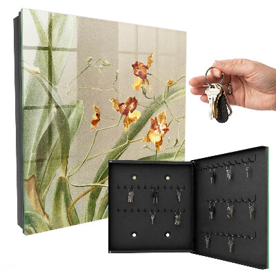 Caja para llaves con diseño de flores trepadoras