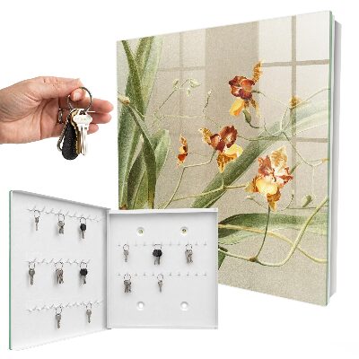 Caja para llaves con diseño de flores trepadoras