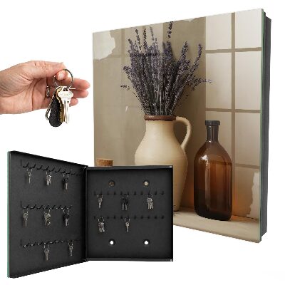Caja para llaves diseño de jarrón de lavanda