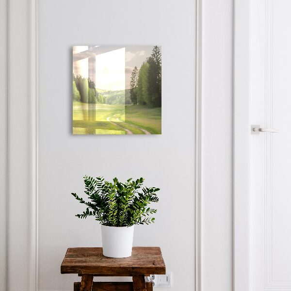 Caja para llaves con diseño de paisaje idílico