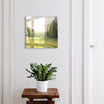 Caja para llaves con diseño de paisaje idílico