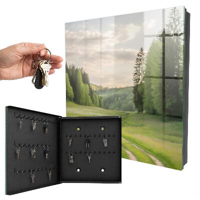 Caja para llaves con diseño de paisaje idílico