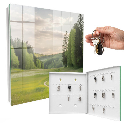 Caja para llaves con diseño de paisaje idílico
