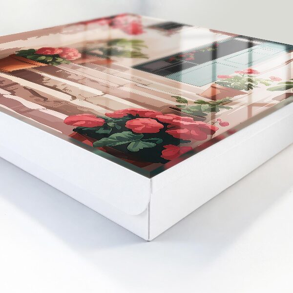 Caja para llaves con diseño de escalera de flores