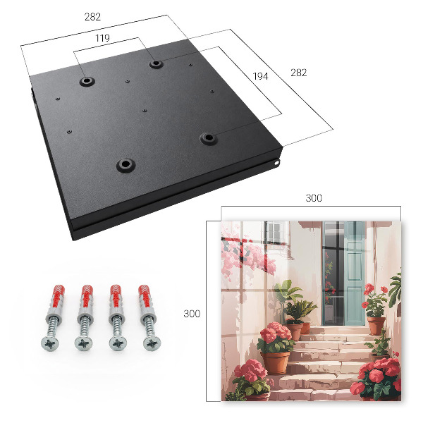 Caja para llaves con diseño de escalera de flores