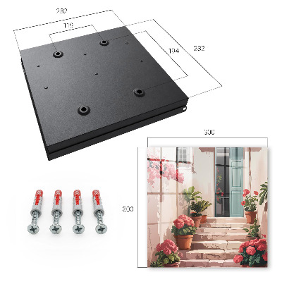 Caja para llaves con diseño de escalera de flores