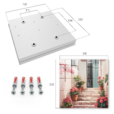 Caja para llaves con diseño de escalera de flores