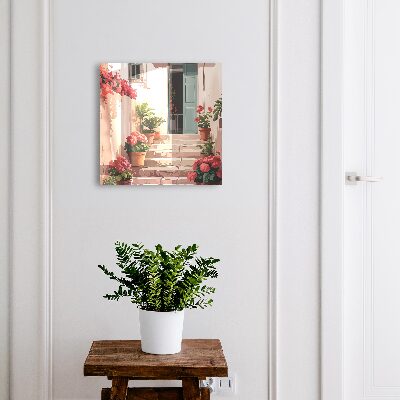 Caja para llaves con diseño de escalera de flores