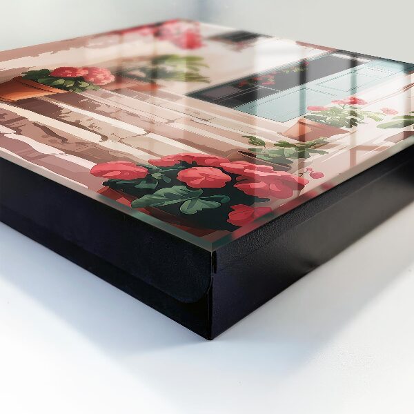 Caja para llaves con diseño de escalera de flores