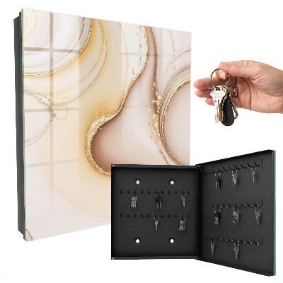 Caja para llaves de diseño ondas en color beige