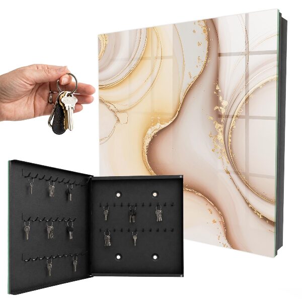 Caja para llaves de diseño ondas en color beige