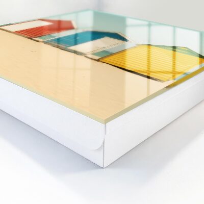 Armario para llaves con diseño de casas coloridas