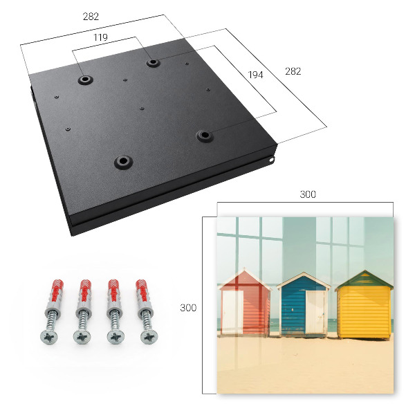 Armario para llaves con diseño de casas coloridas