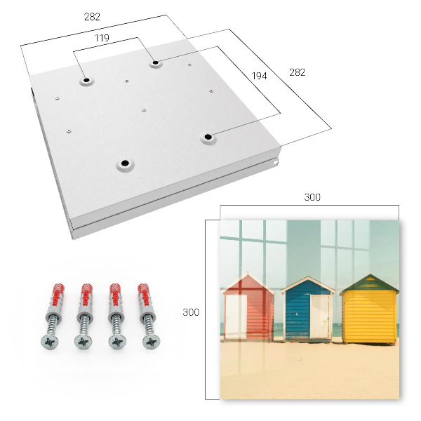Armario para llaves con diseño de casas coloridas