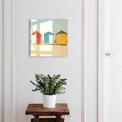 Armario para llaves con diseño de casas coloridas