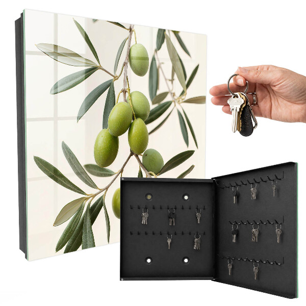 Caja para llaves con diseño de rama de olivo