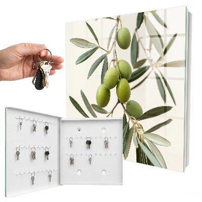 Caja para llaves con diseño de rama de olivo