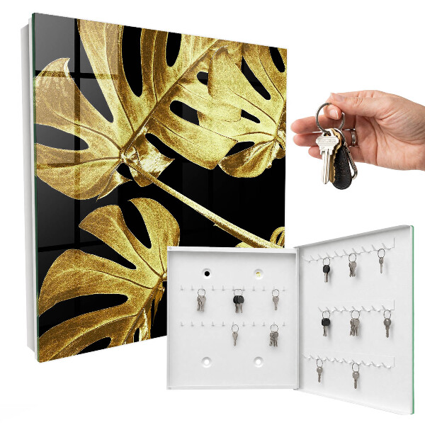 Armario para llaves con diseño de hojas de monstera