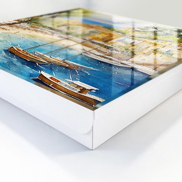 Caja para llaves con diseño de paisaje costero