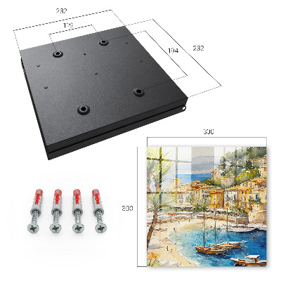 Caja para llaves con diseño de paisaje costero