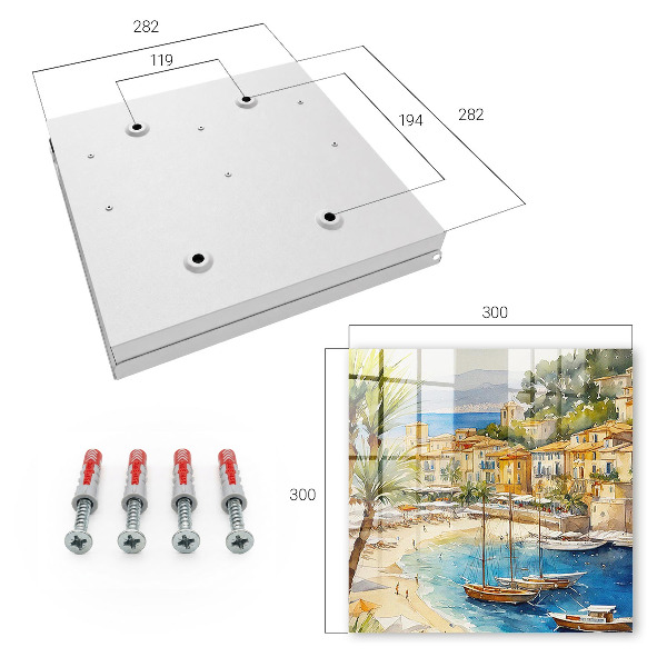 Caja para llaves con diseño de paisaje costero