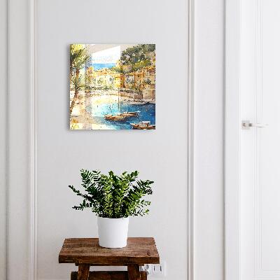 Caja para llaves con diseño de paisaje costero