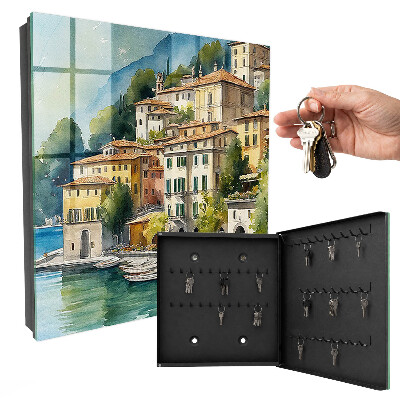 Armario para llaves con diseño de paisaje italiano
