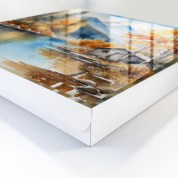 Caja para llaves diseño con paisaje de otoño en las montañas