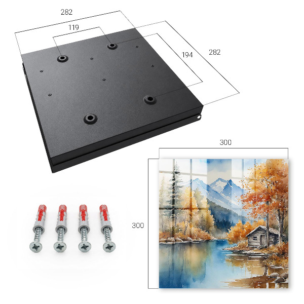 Caja para llaves diseño con paisaje de otoño en las montañas