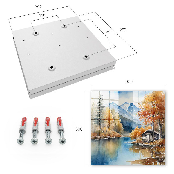 Caja para llaves diseño con paisaje de otoño en las montañas