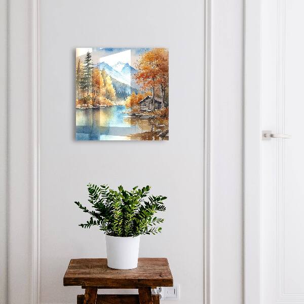Caja para llaves diseño con paisaje de otoño en las montañas
