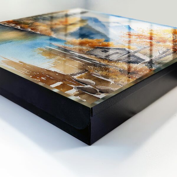 Caja para llaves diseño con paisaje de otoño en las montañas