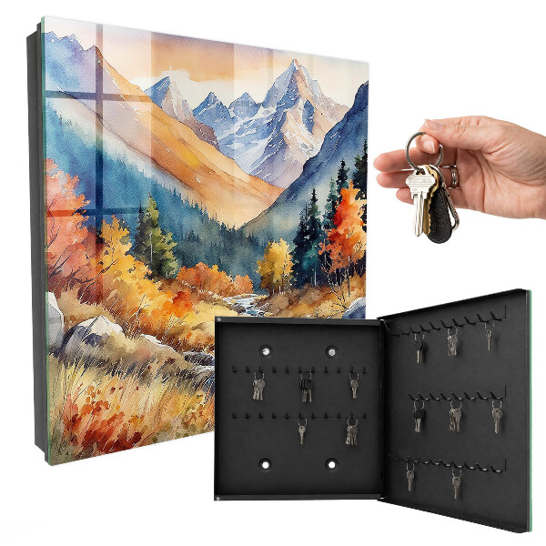 Caja para llaves diseño de montañas otoñales