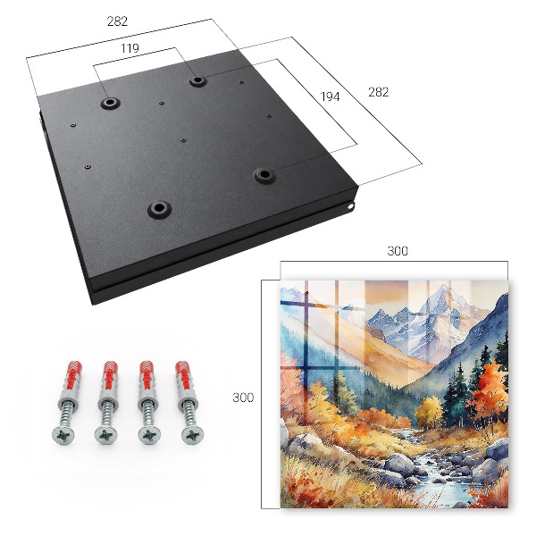 Caja para llaves diseño de montañas otoñales