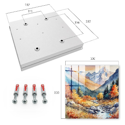 Caja para llaves diseño de montañas otoñales