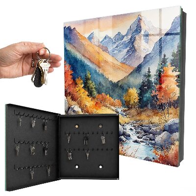 Caja para llaves diseño de montañas otoñales