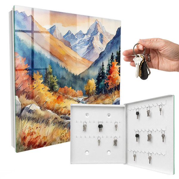 Caja para llaves diseño de montañas otoñales